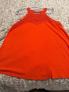 torrid Orange Crochet Yoke Sleeveless Tank